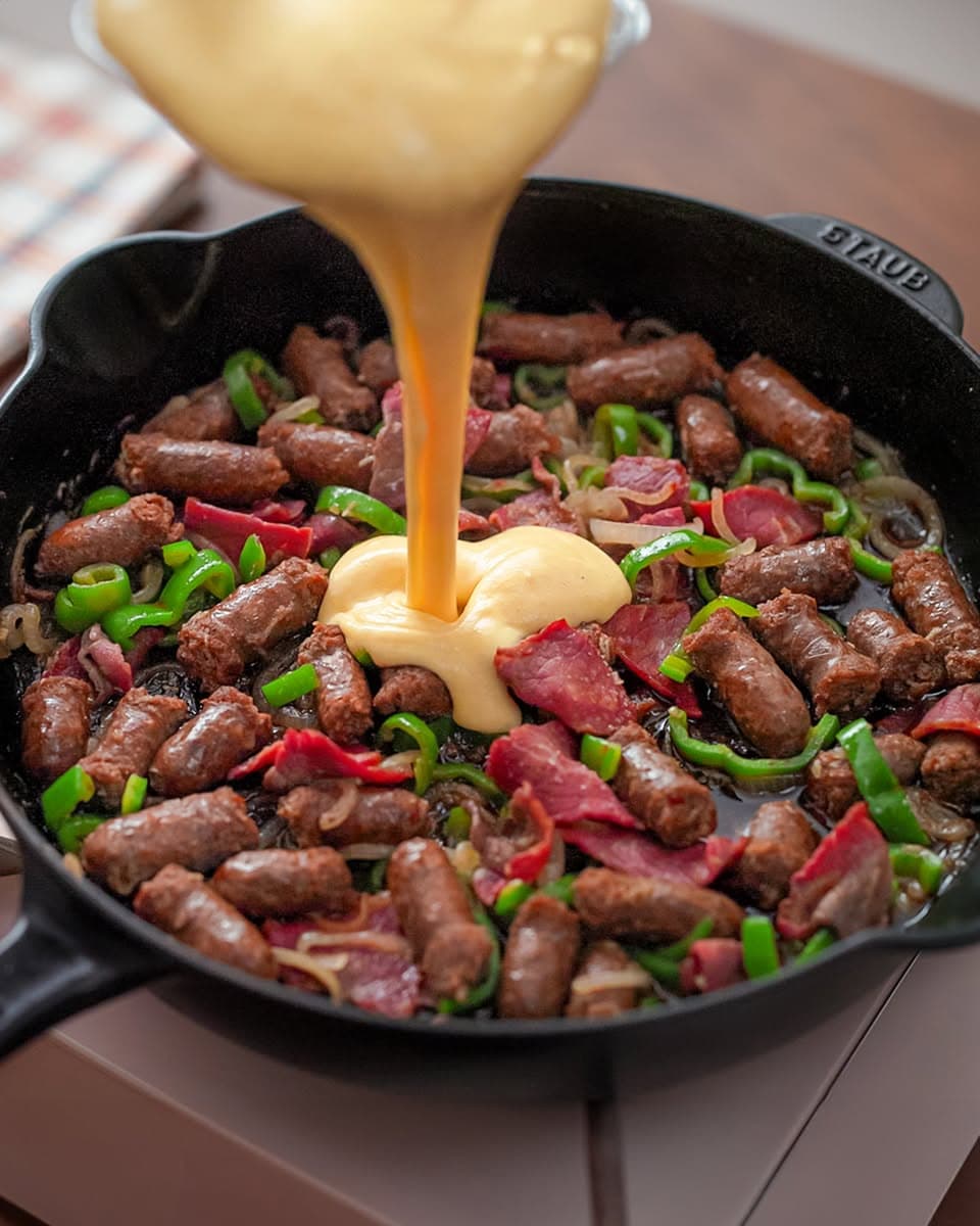 طاسة السجق بصوص الجبنة
